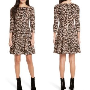 Kate Spade Forest Feline Fit and Fare Leopard Print Ponte Dress NWT sz 8 $248